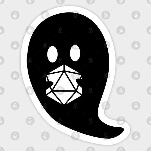 D20 Dice Cute Ghost Sticker by pixeptional
